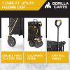imageGorilla Carts Foldable Wagon Heavy Duty Collapsible Cart with Wheels 7 Cu Ft BlackBlack