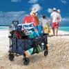 imageGorilla Carts Foldable Wagon Heavy Duty Collapsible Cart with Wheels 7 Cu Ft BlackBlue
