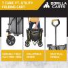 imageGorilla Carts Foldable Wagon Heavy Duty Collapsible Cart with Wheels 7 Cu Ft BlackGray
