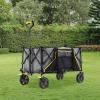 imageGorilla Carts Foldable Wagon Heavy Duty Collapsible Cart with Wheels 7 Cu Ft BlackGray