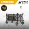 imageGorilla Carts Foldable Wagon Heavy Duty Collapsible Cart with Wheels 7 Cu Ft BlackGray