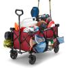 imageGorilla Carts Foldable Wagon Heavy Duty Collapsible Cart with Wheels 7 Cu Ft BlackRed