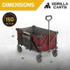 imageGorilla Carts Foldable Wagon Heavy Duty Collapsible Cart with Wheels 7 Cu Ft BlackRed