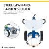 imageGorilla Carts GCGRGS HeavyDuty Steel Rolling Lawn Yard and Garden Scooter Cart w Tool Holder and Bucket Caddy Blue
