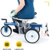 imageGorilla Carts GCGRGS HeavyDuty Steel Rolling Lawn Yard and Garden Scooter Cart w Tool Holder and Bucket Caddy Blue