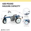 imageGorilla Carts GCGRGS HeavyDuty Steel Rolling Lawn Yard and Garden Scooter Cart w Tool Holder and Bucket Caddy Blue