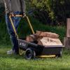 imageGorilla Carts GCR4 Poly Dump Cart 2Wheel Garden Wagon with Foldable Handle 4 cu ft 300 lb Capacity BlackYellow