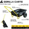 imageGorilla Carts GCR4 Poly Dump Cart 2Wheel Garden Wagon with Foldable Handle 4 cu ft 300 lb Capacity BlackYellow