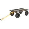 imageGorilla Carts GOR1400COM Steel Utility Garden Cart HeavyDuty Convertible 2in1 Handle and Removable Sides 12 cu ft 1400 lb Capacity BlackBlack