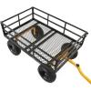 imageGorilla Carts GOR1400COM Steel Utility Garden Cart HeavyDuty Convertible 2in1 Handle and Removable Sides 12 cu ft 1400 lb Capacity BlackBlack
