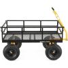 imageGorilla Carts GOR1400COM Steel Utility Garden Cart HeavyDuty Convertible 2in1 Handle and Removable Sides 12 cu ft 1400 lb Capacity BlackBlack