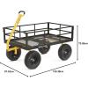 imageGorilla Carts GOR1400COM Steel Utility Garden Cart HeavyDuty Convertible 2in1 Handle and Removable Sides 12 cu ft 1400 lb Capacity BlackBlack
