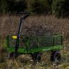 imageGorilla Carts GOR1400COM Steel Utility Garden Cart HeavyDuty Convertible 2in1 Handle and Removable Sides 12 cu ft 1400 lb Capacity BlackGreen