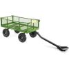 imageGorilla Carts GOR1400COM Steel Utility Garden Cart HeavyDuty Convertible 2in1 Handle and Removable Sides 12 cu ft 1400 lb Capacity BlackGreen