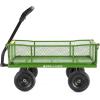 imageGorilla Carts GOR1400COM Steel Utility Garden Cart HeavyDuty Convertible 2in1 Handle and Removable Sides 12 cu ft 1400 lb Capacity BlackGreen