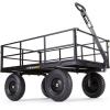 imageGorilla Carts Steel Utility Cart Tow Behind Yard and Garden Wagon 1000 LbBlack