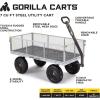 imageGorilla Carts Steel Utility Cart Tow Behind Yard and Garden Wagon 1000 LbGray