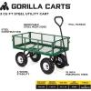 imageGorilla Carts Steel Utility Cart Tow Behind Yard and Garden Wagon 1000 LbGreen