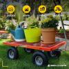 imageGorilla Carts Steel Utility Cart Tow Behind Yard and Garden Wagon 1000 LbRed