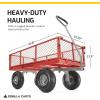 imageGorilla Carts Steel Utility Cart Tow Behind Yard and Garden Wagon 1000 LbRed