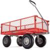 imageGorilla Carts Steel Utility Cart Tow Behind Yard and Garden Wagon 1000 LbRed