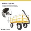 imageGorilla Carts Steel Utility Cart Tow Behind Yard and Garden Wagon 1000 LbYellow