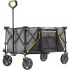 imageGorilla Carts Foldable Wagon Heavy Duty Collapsible Cart with Wheels 7 Cu Ft BlackGray