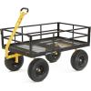 imageGorilla Carts GOR1400COM Steel Utility Garden Cart HeavyDuty Convertible 2in1 Handle and Removable Sides 12 cu ft 1400 lb Capacity BlackBlack