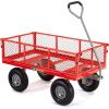 imageGorilla Carts Steel Utility Cart Tow Behind Yard and Garden Wagon 1000 LbRed