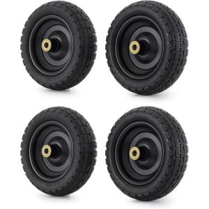 imageGorilla Carts 10 Inch No Flat Replacement Wheel Pneumatic Flat Free Cart Tires for Utility Garden Cart Wheelbarrow Dolly and Wagon 2 Pack4 Pack