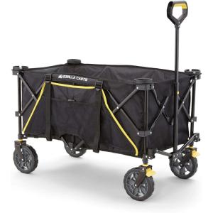 imageGorilla Carts Foldable Wagon Heavy Duty Collapsible Cart with Wheels 7 Cu Ft BlackBlack