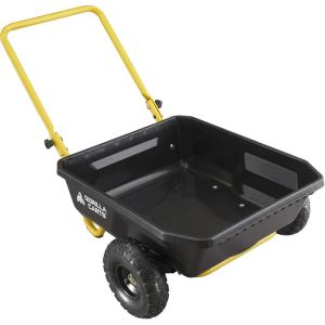 imageGorilla Carts GCR4 Poly Dump Cart 2Wheel Garden Wagon with Foldable Handle 4 cu ft 300 lb Capacity BlackYellow