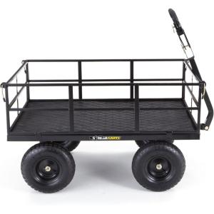 imageGorilla Carts Steel Utility Cart Tow Behind Yard and Garden Wagon 1000 LbBlack