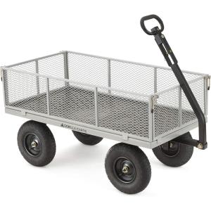 imageGorilla Carts Steel Utility Cart Tow Behind Yard and Garden Wagon 1000 LbGray