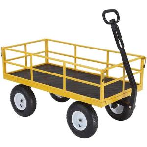 imageGorilla Carts Steel Utility Cart Tow Behind Yard and Garden Wagon 1000 LbYellow