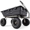 imageGorilla Carts 10 Cu Ft Poly Yard Dump Cart and Utility Wagon with Steel Frame and 1500 Pound Heavy Duty Capacity for Lawn and Gardening BlackBlack