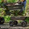 imageGorilla Carts 10 Cu Ft Poly Yard Dump Cart and Utility Wagon with Steel Frame and 1500 Pound Heavy Duty Capacity for Lawn and Gardening BlackBlack