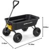 imageGorilla Carts 7GCGNF HeavyDuty Poly Dump Garden Cart with NoFlat Tires 7 Cubic Feet 1200Pound Capacity Black Amazon Exclusive4Cubic Feet