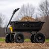 imageGorilla Carts 7GCGNF HeavyDuty Poly Dump Garden Cart with NoFlat Tires 7 Cubic Feet 1200Pound Capacity Black Amazon Exclusive7Cubic Feet