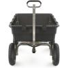 imageGorilla Carts Heavy Duty Poly Yard Dump Cart Garden Wagon Utility Wagon with Easy to Assemble Steel Frame 1500 Pound Capacity and 16 Inch Tires10Cubic Feet