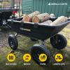 imageGorilla Carts Heavy Duty Poly Yard Dump Cart Garden Wagon Utility Wagon with Easy to Assemble Steel Frame 1500 Pound Capacity and 16 Inch Tires10Cubic Feet