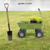 imageGorilla Carts Heavy Duty Poly Yard Dump Cart Garden Wagon Utility Wagon with Easy to Assemble Steel Frame 1500 Pound Capacity and 16 Inch Tires4Cubic Feet