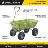 imageGorilla Carts Heavy Duty Poly Yard Dump Cart Garden Wagon Utility Wagon with Easy to Assemble Steel Frame 1500 Pound Capacity and 16 Inch Tires4Cubic Feet