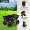 imageGorilla Carts Heavy Duty Poly Yard Dump Cart Garden Wagon Utility Wagon with Easy to Assemble Steel Frame 1500 Pound Capacity and 16 Inch Tires4Cubic Feet