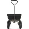 imageGorilla Carts Heavy Duty Poly Yard Dump Cart Garden Wagon Utility Wagon with Easy to Assemble Steel Frame 1500 Pound Capacity and 16 Inch Tires4Cubic Feet