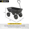 imageGorilla Carts Heavy Duty Poly Yard Dump Cart Garden Wagon Utility Wagon with Easy to Assemble Steel Frame 1500 Pound Capacity and 16 Inch Tires4Cubic Feet