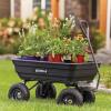 imageGorilla Carts Heavy Duty Poly Yard Dump Cart Garden Wagon Utility Wagon with Easy to Assemble Steel Frame 1500 Pound Capacity and 16 Inch Tires4Cubic Feet