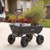imageGorilla Carts Heavy Duty Poly Yard Dump Cart Garden Wagon Utility Wagon with Easy to Assemble Steel Frame 1500 Pound Capacity and 16 Inch Tires4Cubic Feet