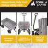 imageGorilla Carts Heavy Duty Poly Yard Dump Cart Garden Wagon Utility Wagon with Easy to Assemble Steel Frame 1500 Pound Capacity and 16 Inch Tires5Cubic Feet