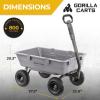 imageGorilla Carts Heavy Duty Poly Yard Dump Cart Garden Wagon Utility Wagon with Easy to Assemble Steel Frame 1500 Pound Capacity and 16 Inch Tires5Cubic Feet
